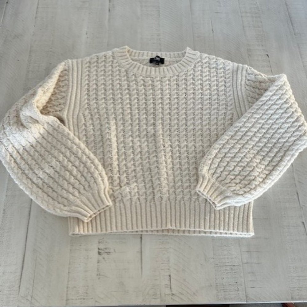 Cozy Cream Cable Knit Crewneck Sweater